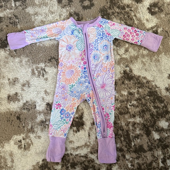 Little Sleepies Lavender Floral One-Piece Footie Pajamas